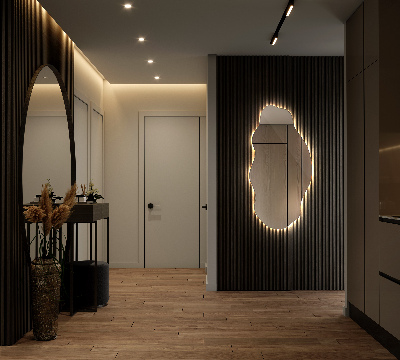 Miroir lumineux irregulier décoratif
