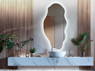 Miroir lumineux irregulier décoratif