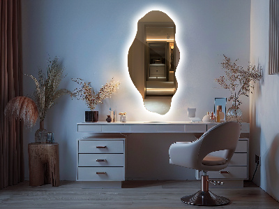 Miroir lumineux irregulier décoratif