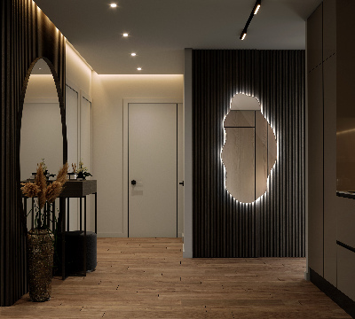 Miroir lumineux irregulier décoratif