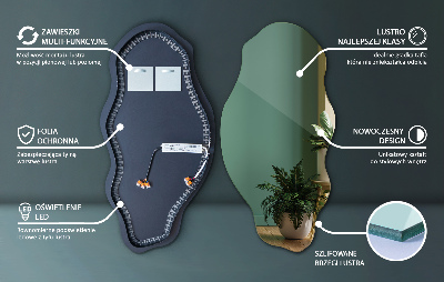 Miroir lumineux irregulier décoratif