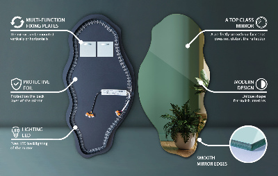 Miroir lumineux irregulier décoratif