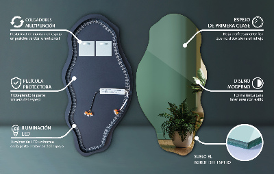 Miroir lumineux irregulier décoratif