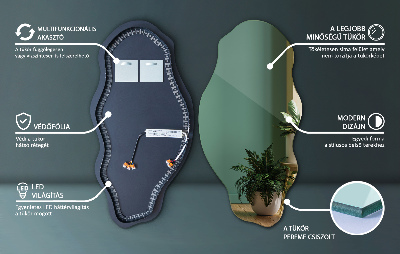 Miroir lumineux irregulier décoratif