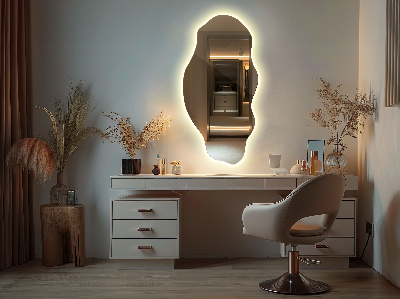 Miroir lumineux irregulier décoratif