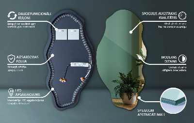 Miroir lumineux irregulier décoratif