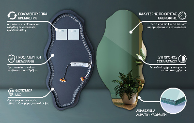 Miroir lumineux irregulier décoratif