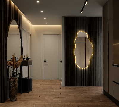 Miroir lumineux irregulier décoratif