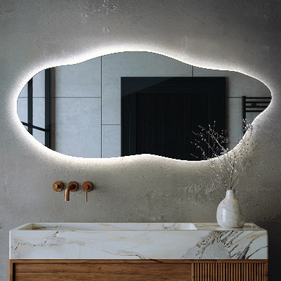 Miroir lumineux aux formes irrégulières