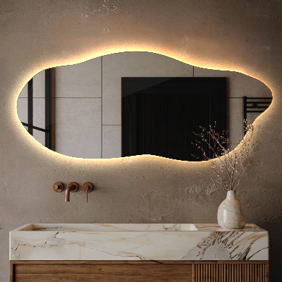 Miroir lumineux aux formes irrégulières