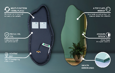 Miroir lumineux aux formes irrégulières