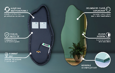 Miroir lumineux aux formes irrégulières