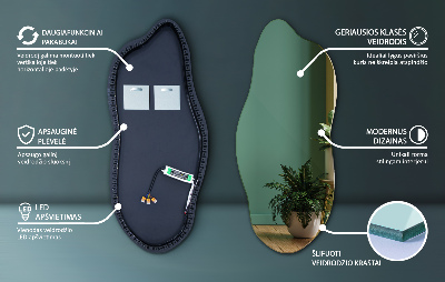 Miroir lumineux aux formes irrégulières