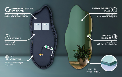 Miroir lumineux aux formes irrégulières