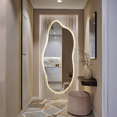 Miroir lumineux aux formes irrégulières