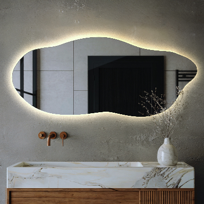 Miroir lumineux aux formes irrégulières