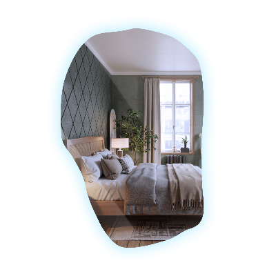 Miroir asymétrique LED unique