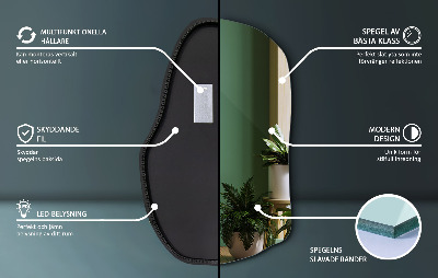 Miroir asymétrique LED unique