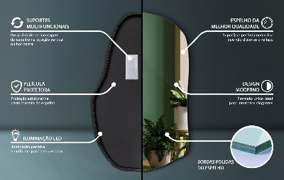 Miroir asymétrique LED unique