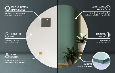 Miroir asymétrique en forme de petit nuage