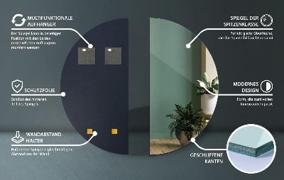 Miroir mural Demi-lune