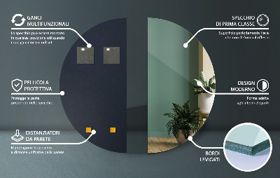 Miroir mural Demi-lune