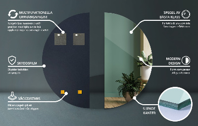 Miroir mural Demi-lune