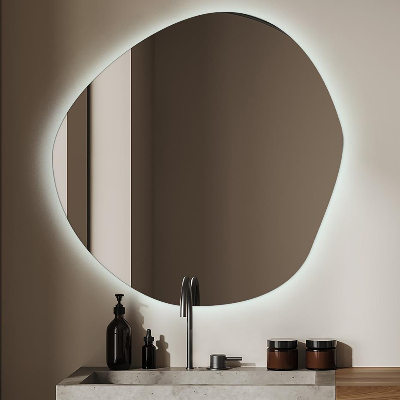 Miroir asymétrique en forme de petit nuage LED