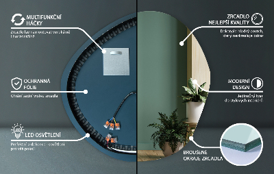 Miroir asymétrique en forme de petit nuage LED