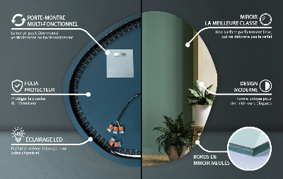 Miroir asymétrique en forme de petit nuage LED
