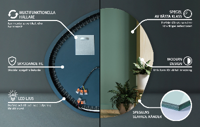 Miroir asymétrique en forme de petit nuage LED