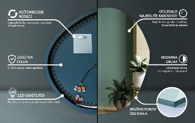 Miroir asymétrique en forme de petit nuage LED