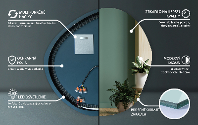 Miroir asymétrique en forme de petit nuage LED