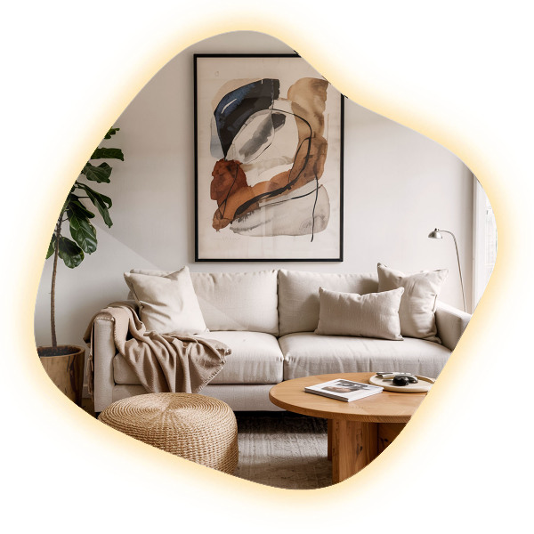 Miroir lumineux irregulier unique