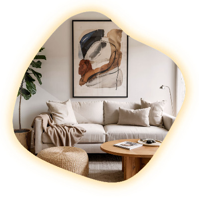 Miroir lumineux irregulier unique