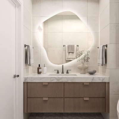 Miroir lumineux irregulier unique