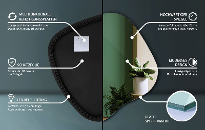 Miroir lumineux irregulier unique