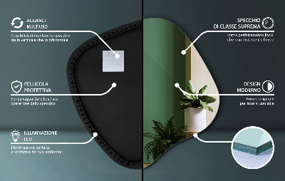 Miroir lumineux irregulier unique