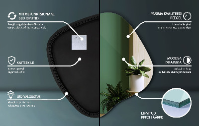 Miroir lumineux irregulier unique