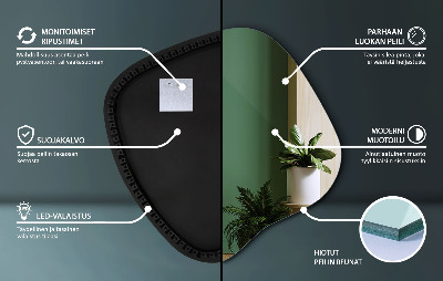 Miroir lumineux irregulier unique