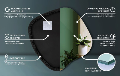 Miroir lumineux irregulier unique