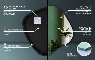 Miroir lumineux irregulier unique