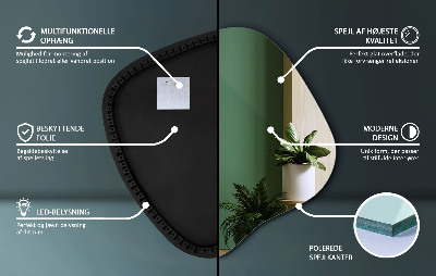 Miroir lumineux irregulier unique