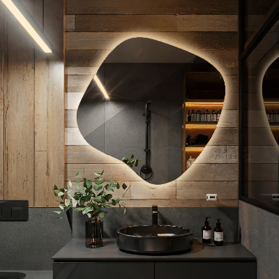 Miroir lumineux irregulier unique