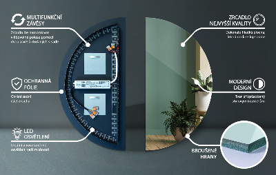 Miroir Semi-Circulaire LED