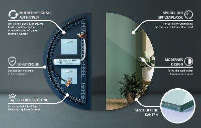 Miroir Semi-Circulaire LED