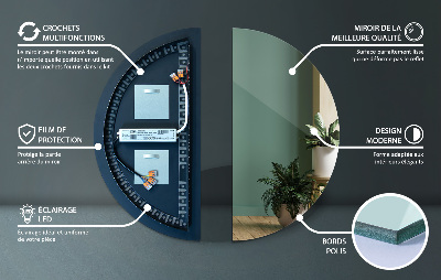 Miroir Semi-Circulaire LED