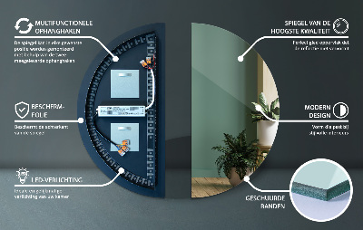 Miroir Semi-Circulaire LED