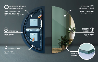 Miroir Semi-Circulaire LED