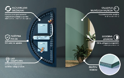 Miroir Semi-Circulaire LED